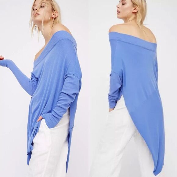 NWT FREE PEOPLE WE THE FREE GRAPEVINE LONG SLEEVELESS HI-LO TUNIC TEE SKI Size S - Picture 1 of 15